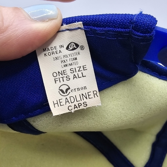 vintage 80s | blue white foam lined snapback baseball hat | MENS OS - Picture 6 of 8